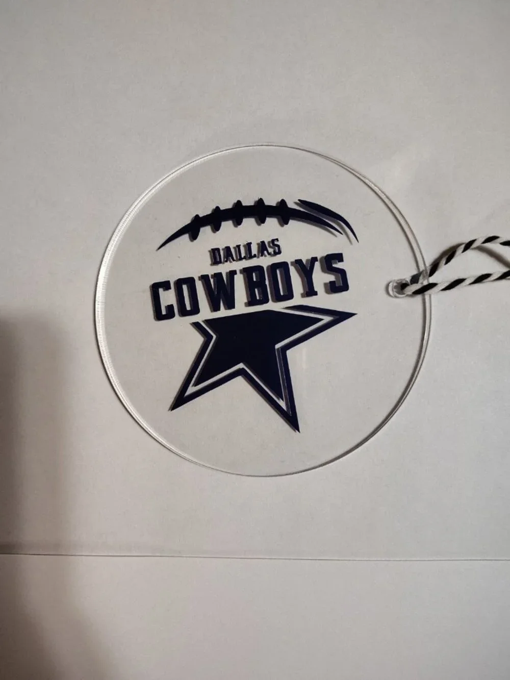 Handmade Vinyl Acrylic Cowboys6 Christmas Ornament 4.5